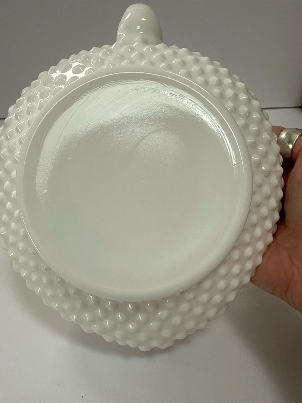 White Ruffled Milk Glass heart shaped vintage